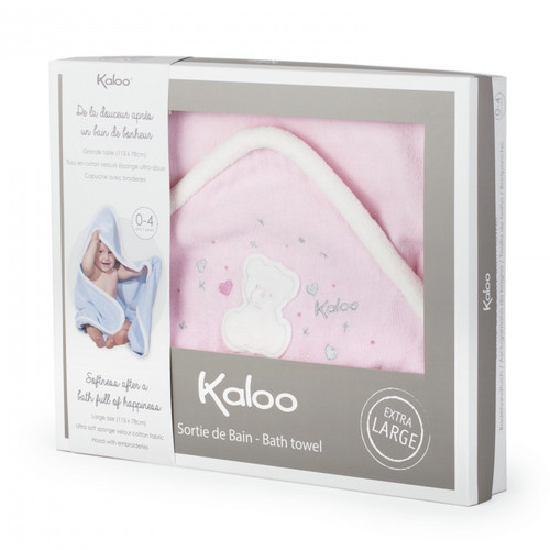 Kaloo badetuch rosa kapuze - kaloo,